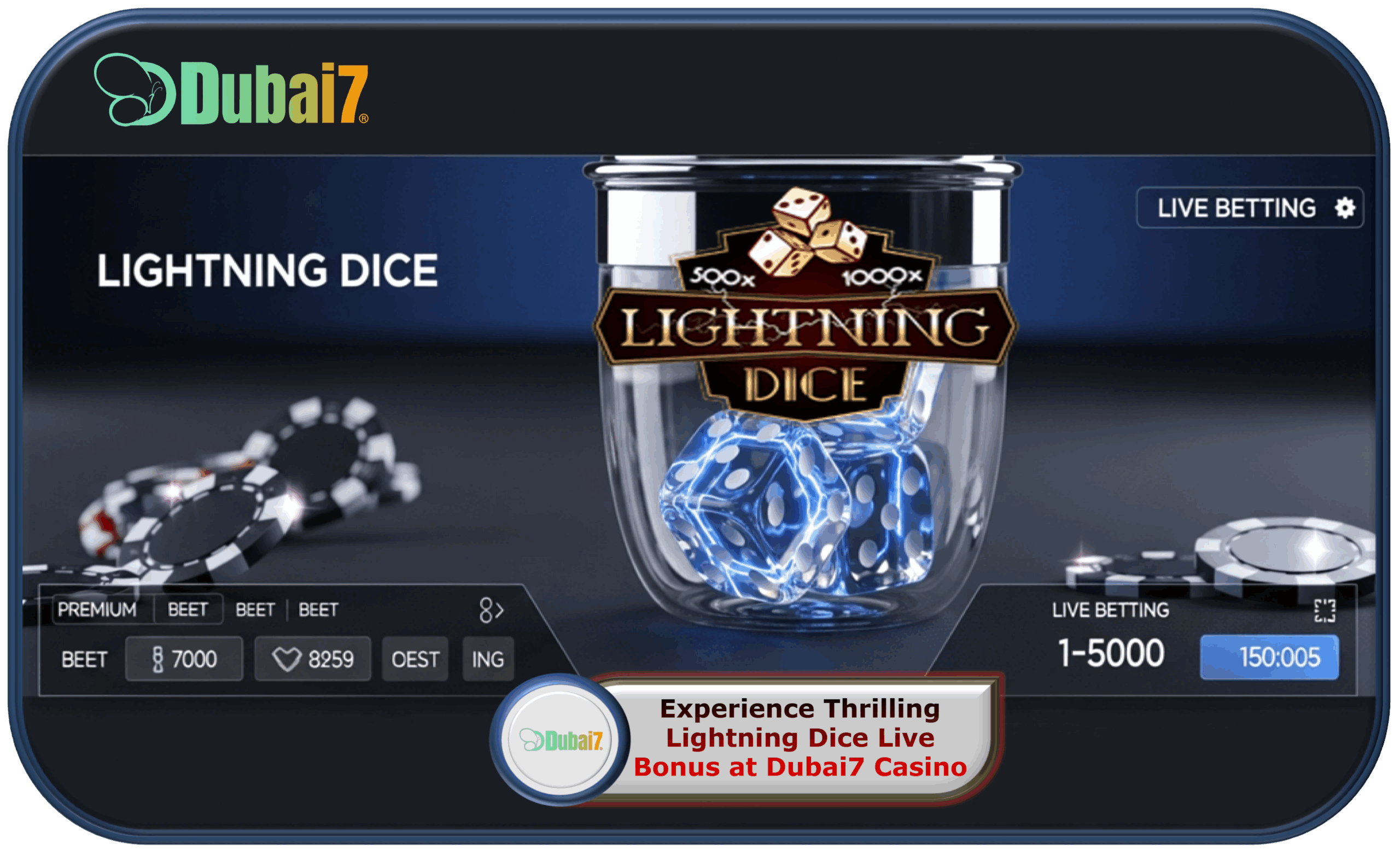Experience Thrilling Lightning Dice Live Bonus at Dubai7 Casino in 2025!